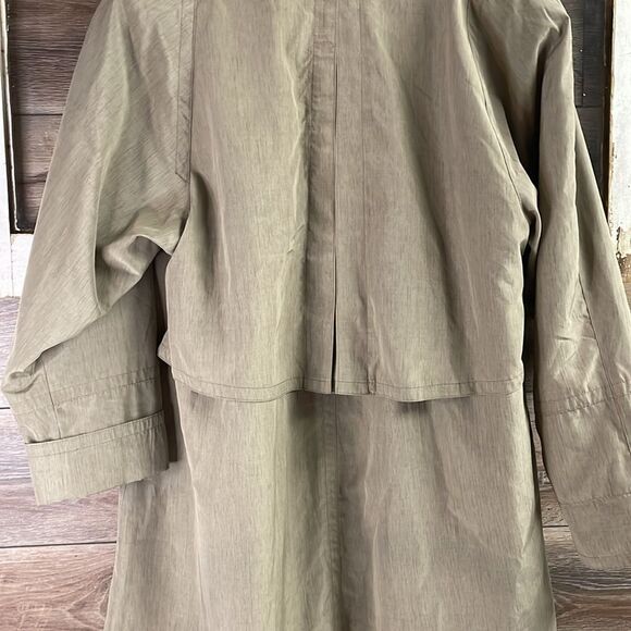 UTEX Ladies Light Olive Green Raincoat Trenchcoat Hidden Button Front Size 10 - Picture 9 of 11